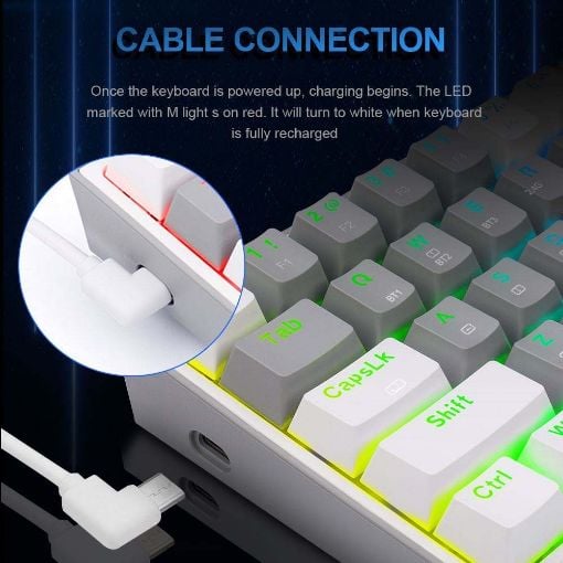 Εικόνα της Πληκτρολόγιο Redragon K616 Fizz Pro RGB Wireless Red Switches (US) White/Grey