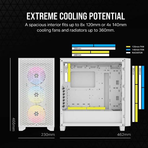 Εικόνα της Corsair 3000D RGB Airflow Tempered Glass White CC-9011256-WW