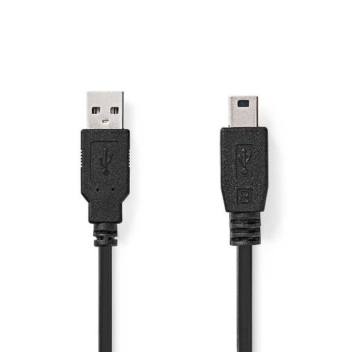 Εικόνα της Καλώδιο Nedis USB 2.0 to Mini USB AM/BM 3m Black (Polybag) CCGP60300BK30