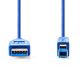 Εικόνα της Καλώδιο Nedis USB 3.0 AM/BM 3m Blue (Polybag) CCGP61100BU30
