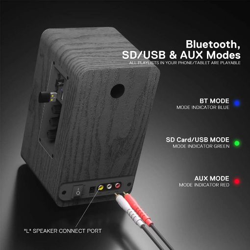 Εικόνα της Ηχεία Redragon GS813 Mouthpiece 2.0 Wooden Bluetooth Black