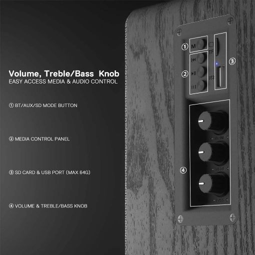 Εικόνα της Ηχεία Redragon GS813 Mouthpiece 2.0 Wooden Bluetooth Black