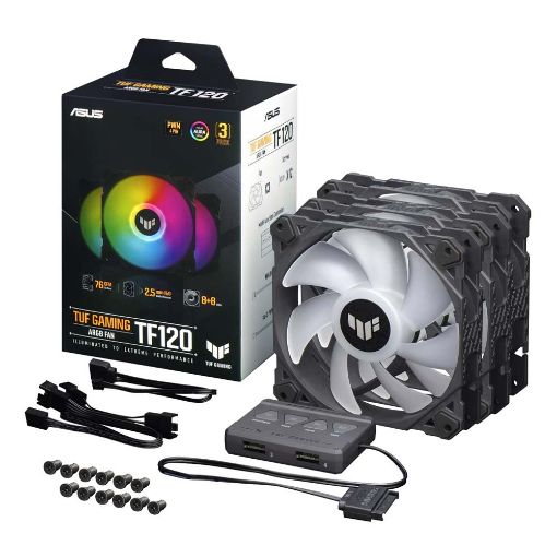 Εικόνα της Case Fan Asus TUF Gaming TF120 ARGB 120mm with Controller Black Edition (3-Pack) 90DA0030-B09030