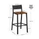 Εικόνα της Vasagle Σετ Σκαμπό Μπαρ με Πλάτη Brown/Black 2τμχ LBC070B01
