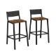 Εικόνα της Vasagle Σετ Σκαμπό Μπαρ με Πλάτη Brown/Black 2τμχ LBC070B01