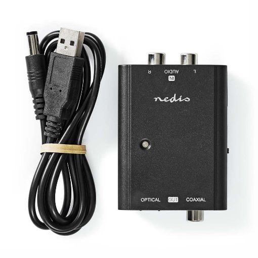Εικόνα της Audio Converter Nedis RCA/Toslink to 2 x RCA F/F Black ACON2508BK