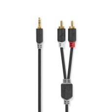 Εικόνα της Καλώδιο Nedis 3.5mm to 2 x RCA M/M 10m (Gold Plated) Black CABW22200AT100