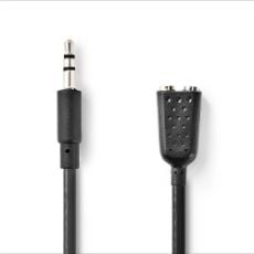 Εικόνα της Καλώδιο Nedis Audio Cable 3.5 mm Male to 2x 3.5 mm Female 0.20m Black CAGB22100BK02