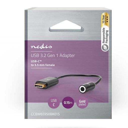 Εικόνα της Adapter Nedis 3.5mm to USB-C F/M Black CCBW65950BK015