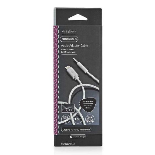 Εικόνα της Καλώδιο Nedis Braided USB-C to 3.5mm Male 1m Silver CCTB65940AL10