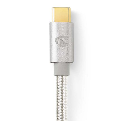 Εικόνα της Καλώδιο Nedis Braided USB-C to 3.5mm Male 1m Silver CCTB65940AL10