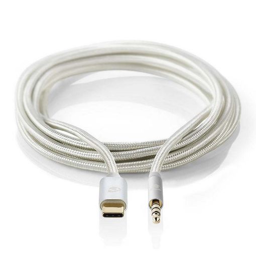Εικόνα της Καλώδιο Nedis Braided USB-C to 3.5mm Male 1m Silver CCTB65940AL10