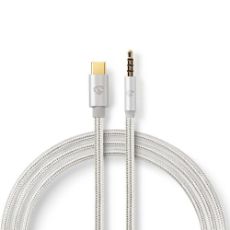Εικόνα της Καλώδιο Nedis Braided USB-C to 3.5mm Male 1m Silver CCTB65940AL10