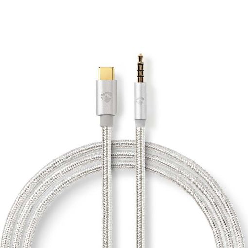 Εικόνα της Καλώδιο Nedis Braided USB-C to 3.5mm Male 1m Silver CCTB65940AL10