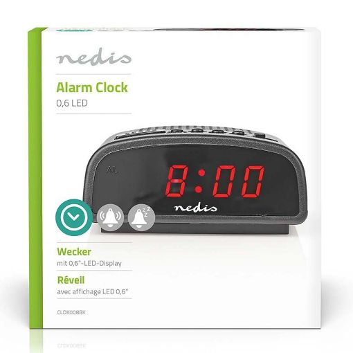 Εικόνα της Ψηφιακό Επιτραπέζιο Ρολόι Nedis με Ξυπνητήρι Black CLDK008BK