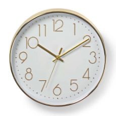 Εικόνα της Πλαστικό Ρολόι Τοίχου Nedis 30cm White/Gold CLWA015PC30GD