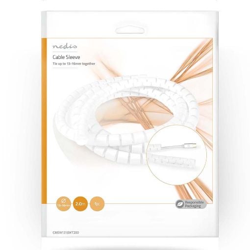 Εικόνα της Σπιράλ Καλωδίων Nedis 16mm x 2m White CMSW1316WT200