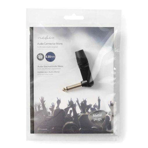 Εικόνα της Jack Connector Nedis 6.3mm Angled Male Black COTP23902BK