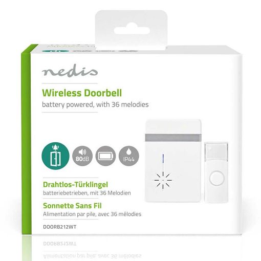Εικόνα της Wireless Battery Doorbell Set Nedis White DOORB212WT