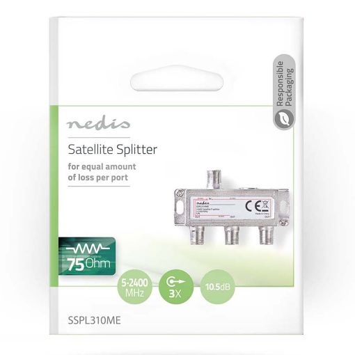 Εικόνα της Satellite Splitter Nedis 3-Way SSPL310ME