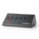 Εικόνα της Nedis USB 3.0 5-Port Hub with Power Adapter Black UHUBUP3510BK