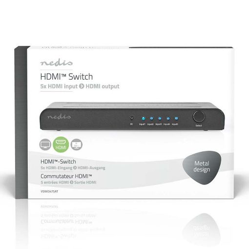 Εικόνα της HDMI Switch Nedis 5-Port with Remote Control Anthracite VSWI3475AT
