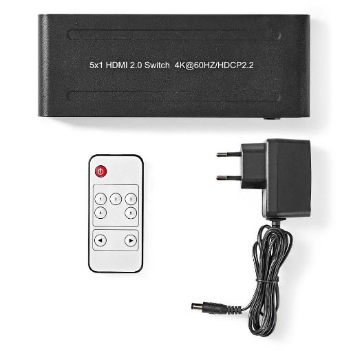 Εικόνα της HDMI Switch Nedis 5-Port with Remote Control Anthracite VSWI3475AT