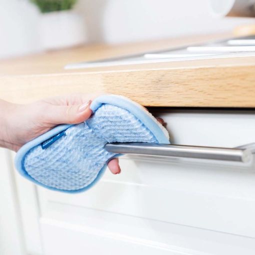 Εικόνα της Pad Μικροϊνών Minky M Cloth Triple Action Γενικής Χρήσης Anti-Bacterial White/Pastel Blue