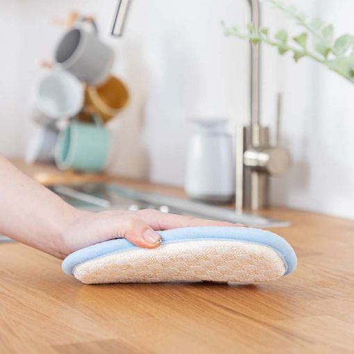 Εικόνα της Pad Μικροϊνών Minky M Cloth Triple Action Γενικής Χρήσης Anti-Bacterial White/Pastel Blue
