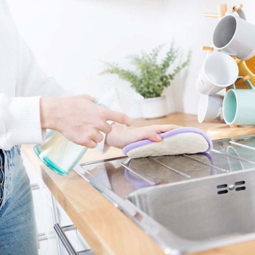 Εικόνα της Pad Μικροϊνών Minky M Cloth Triple Action Γενικής Χρήσης Anti-Bacterial White/Lilac