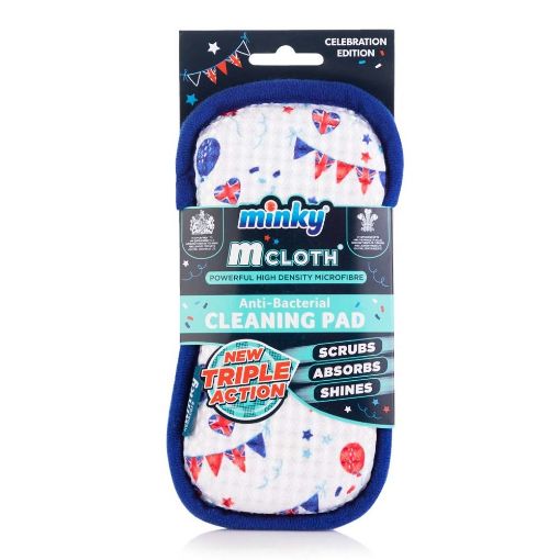 Εικόνα της Pad Μικροϊνών Minky M Cloth Triple Action Γενικής Χρήσης Anti-Bacterial Celebration Edition