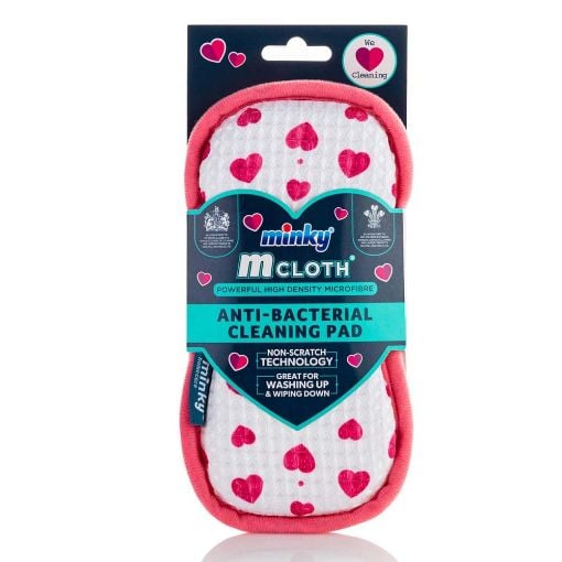 Εικόνα της Pad Μικροϊνών Minky M Cloth Γενικής Χρήσης Anti-Bacterial Hearts Edition