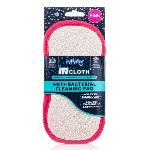 Εικόνα της Pad Μικροϊνών Minky M Cloth Γενικής Χρήσης Anti-Bacterial Pink/White