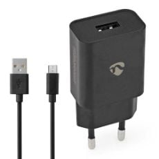 Εικόνα της Φορτιστής Nedis Quick Charge 10.5W με Καλώδιο microUSB 1m Black WCHAM213ABK