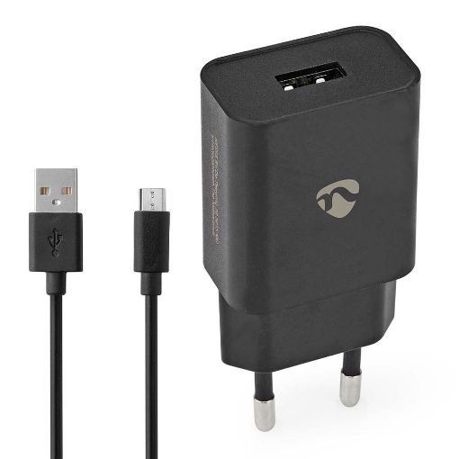 Εικόνα της Φορτιστής Nedis Quick Charge 10.5W με Καλώδιο microUSB 1m Black WCHAM213ABK