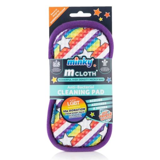 Εικόνα της Pad Μικροϊνών Minky M Cloth Triple Action Γενικής Χρήσης Anti-Bacterial Superstar Edition