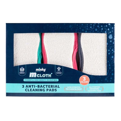 Εικόνα της Σετ Pad Μικροϊνών Minky M Cloth Γενικής Χρήσης Anti-Bacterial 3τμχ