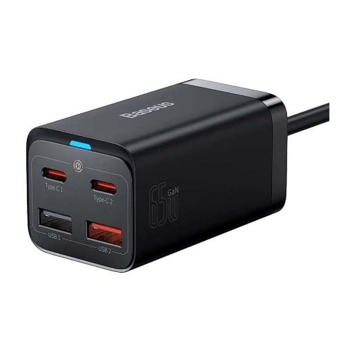Εικόνα της Φορτιστής Baseus Quick Charger GaN3 Pro Dual USB-A & Dual USB-C 65W Black CCGP040101