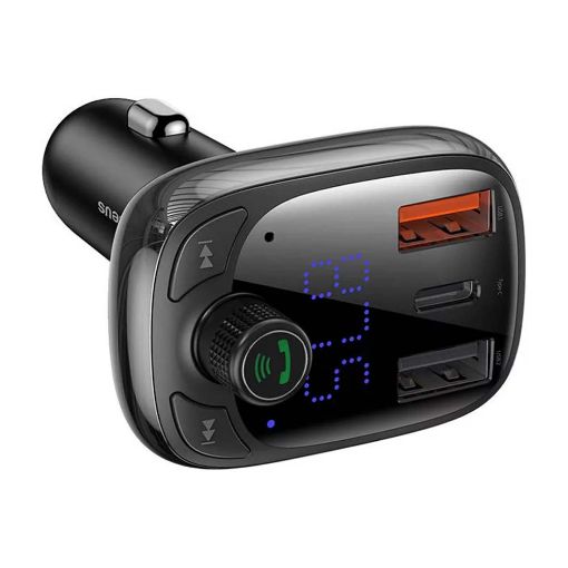 Εικόνα της Baseus S-13 Car FM Transmitter Dual USB-A & USB-C Bluetooth Black CCMT000101