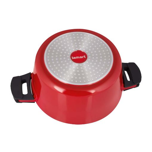 Εικόνα της Lamart Κατσαρόλα Αλουμινίου Alue 6Lt 28cm Red/Black LT1172
