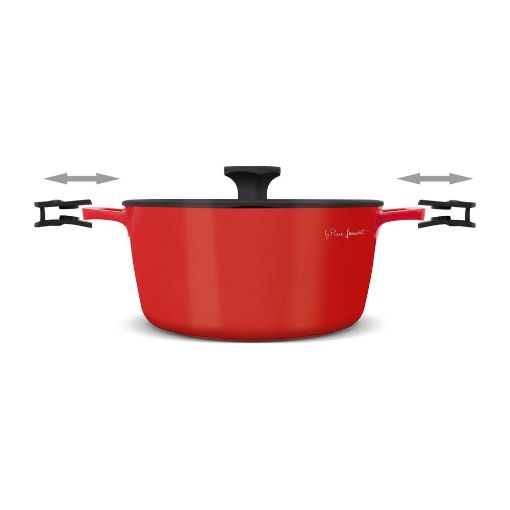 Εικόνα της Lamart Κατσαρόλα Αλουμινίου Alue 6Lt 28cm Red/Black LT1172