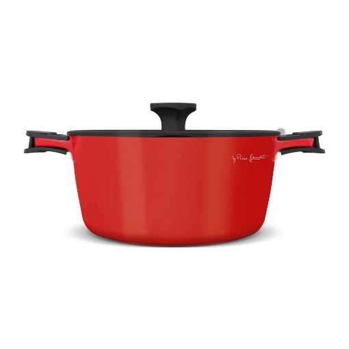 Εικόνα της Lamart Κατσαρόλα Αλουμινίου Alue 6Lt 28cm Red/Black LT1172