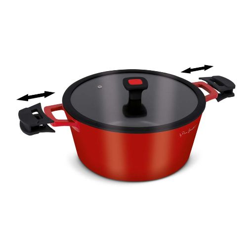 Εικόνα της Lamart Κατσαρόλα Αλουμινίου Alue 6Lt 28cm Red/Black LT1172