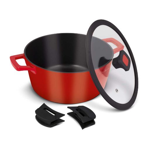 Εικόνα της Lamart Κατσαρόλα Αλουμινίου Alue 6Lt 28cm Red/Black LT1172