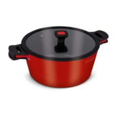 Εικόνα της Lamart Κατσαρόλα Αλουμινίου Alue 6Lt 28cm Red/Black LT1172