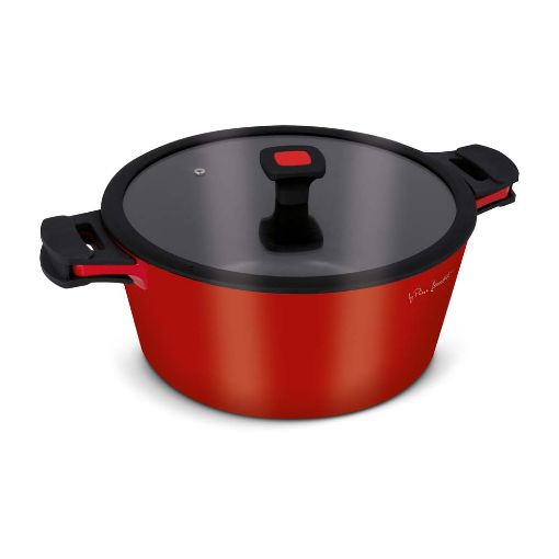 Εικόνα της Lamart Κατσαρόλα Αλουμινίου Alue 6Lt 28cm Red/Black LT1172