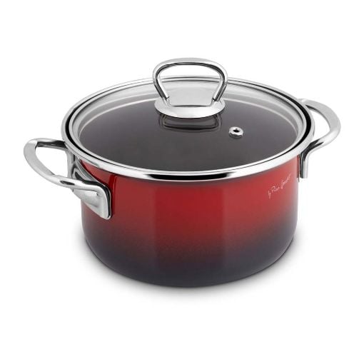 Εικόνα της Κατσαρόλα Lamart Email 1.8Lt 16cm Red/Black LT1180