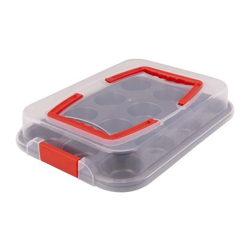 Εικόνα της Ταψί για Muffins με Καπάκι Lamart 35cm Black/Red LT3103