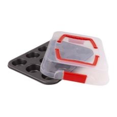 Εικόνα της Ταψί για Muffins με Καπάκι Lamart 35cm Black/Red LT3103