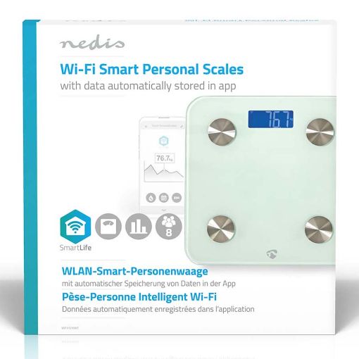 Εικόνα της Ζυγαριά Σώματος Nedis SmartLife με Λιπομετρητή Wi-Fi White WIFIHS10WT